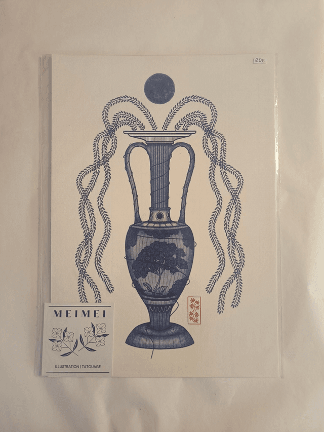 Vase hydrie tout bleu