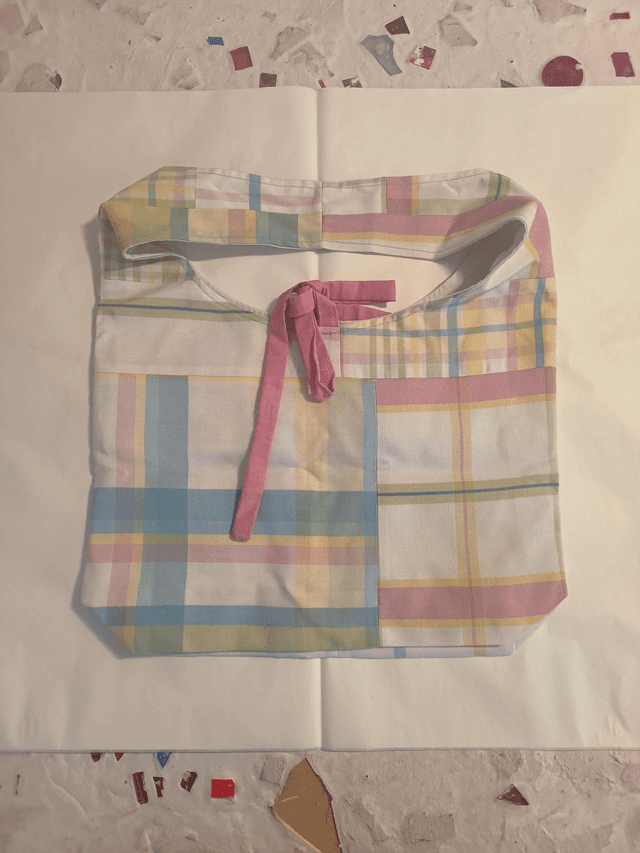 Sac rose multicolore rayé 15.03