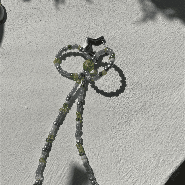 Mono boucle Lise argent et vert 