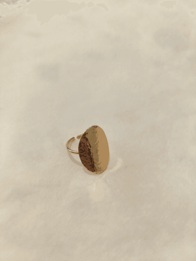 Bague plaque dorée 