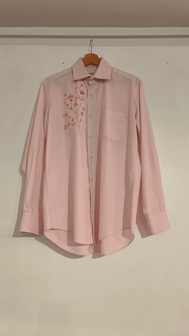 Chemise rose branchage - La Petite Eugènes 